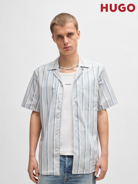 HUGO Grey Relaxed Fit Ellino 100% Cotton Shirt (F44207) | £89