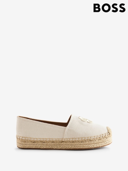 BOSS Cream Logo Espadrilles Shoes (F44217) | £169