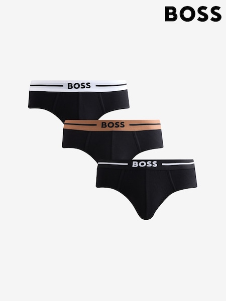 BOSS Black Logo Briefs 3 Pack (F44220) | £45