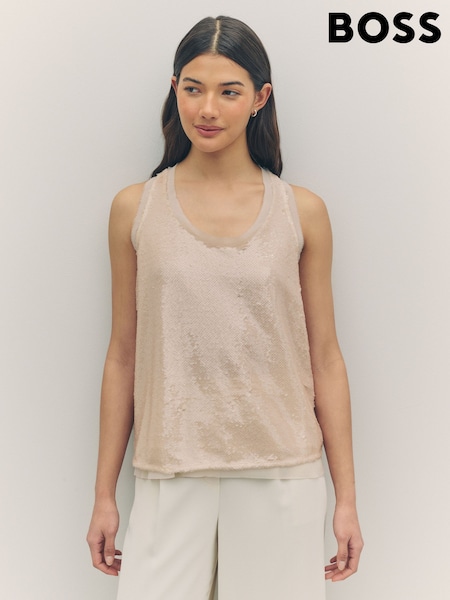 BOSS Brown Sequin Vest (F44236) | £129