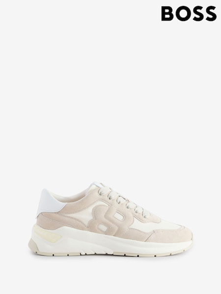 BOSS White Skylar Running Contrast Trainers (F44252) | £209
