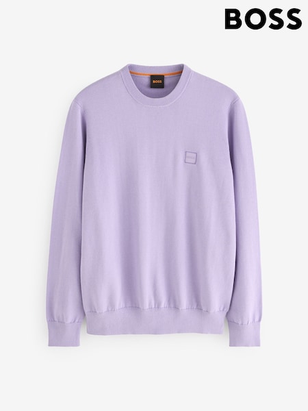 BOSS Purple Regular Fit Kanovano Box Logo Jumper (F44285) | £119
