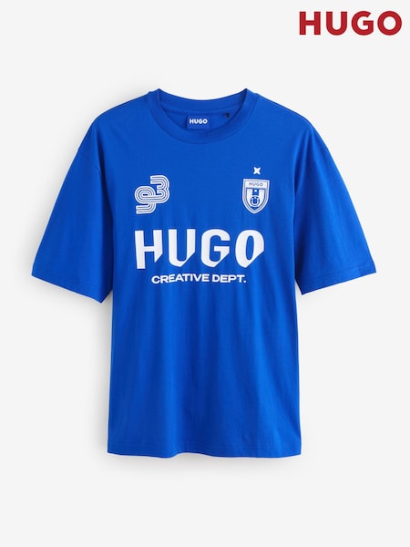 HUGO Blue Hugo 93 Football 100% Cotton Football Shirt (F44332) | £45