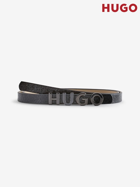 HUGO Black Logo Leather Belt (F44338) | £79
