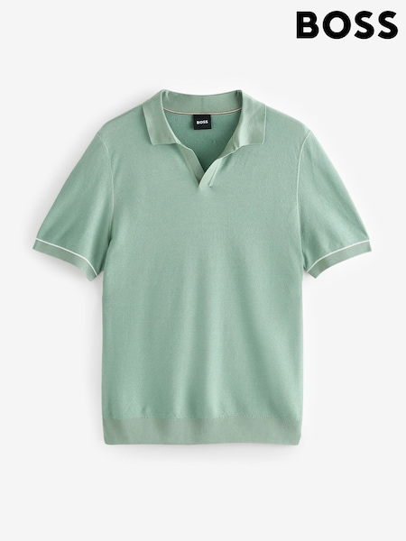 BOSS Green Trophy Neck Polo Shirt (F44353) | £159