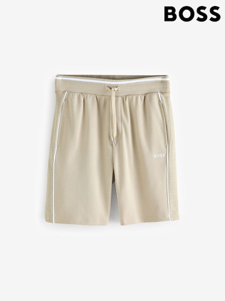 BOSS Cream Side Panel Detail Logo Shorts (F44402) | £89