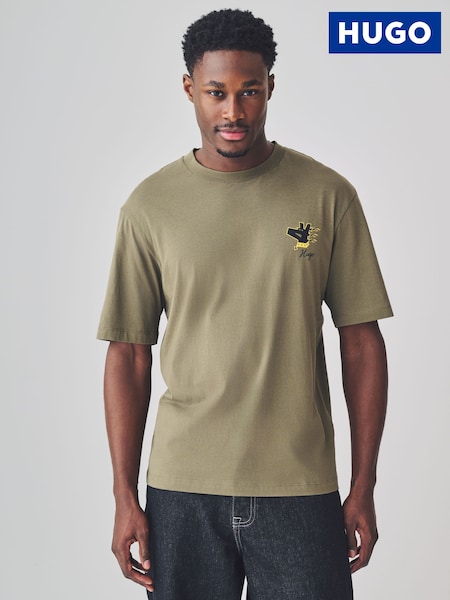 HUGO Green Small Dog Logo 100% Cotton T-Shirt (F44408) | £45