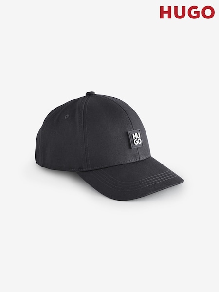 HUGO Black Stacked Logo Cap (F44413) | £45