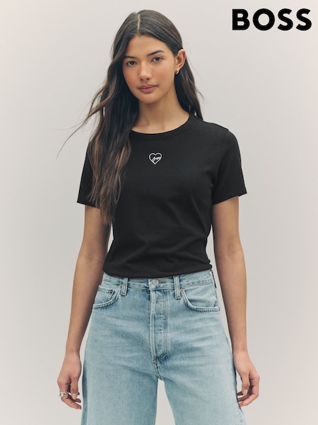 BOSS Black Slim Fit Logo 100% Cotton T-Shirt (F44430) | £45