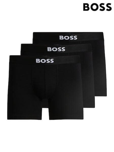 BOSS ONE Black Logo Boxer Briefs 3 Pack (F44447) | £45