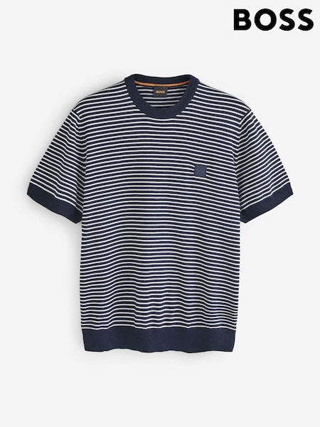 BOSS Black & Grey Relaxed Fit Box Logo T-Shirt (F44455) | £99