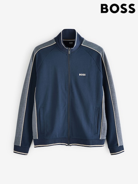 BOSS Blue Zip Through Logo Jacket (F44464) | £119