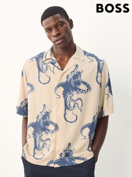 BOSS Brown Regular Fit Short Sleeve Shirt (F44467) | £99