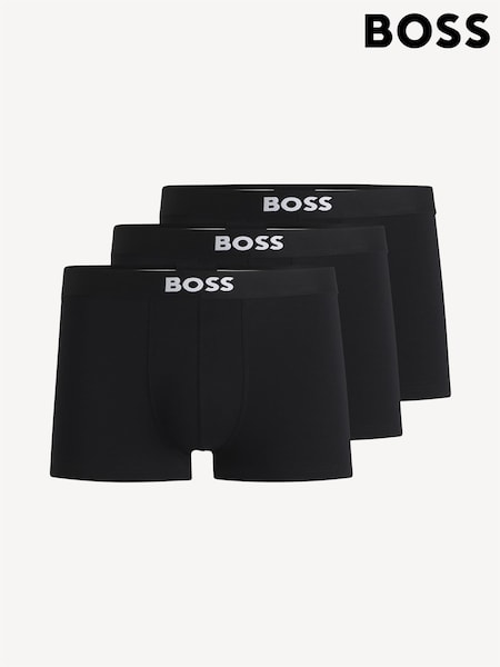 BOSS ONE Black Logo Boxer Trunks 3 Pack (F44468) | £45