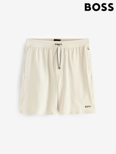 BOSS White Unique Logo Shorts (F44491) | £49