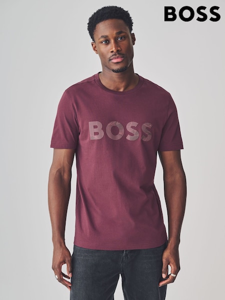 BOSS Red Regular Fit Logo 100% Cotton T-Shirt (F44497) | £69