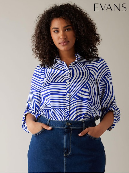 Evans Curve Tab Sleeve Shirt (F44554) | £28