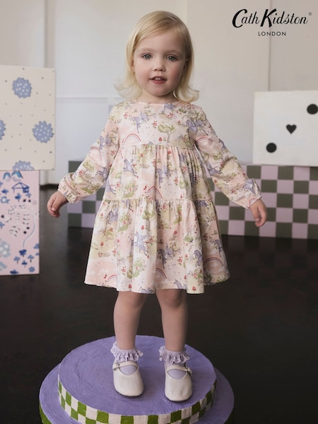 Cath Kidston Pink Unicorn Tiered Dress (3mths-7yrs) (F44556) | £12 - £14