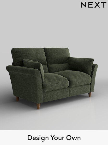 Boucle Chenille/Dark Moss Green Hartley Highback Relaxed Sit (F44626) | £1,125