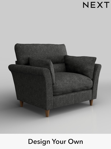 Boucle Weave Easy Clean/Charcoal Grey Hartley Highback Relaxed Sit (F44629) | £875