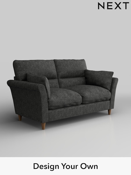 Boucle Weave Easy Clean/Charcoal Grey Hartley Highback Relaxed Sit (F44629) | £1,125