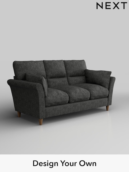 Boucle Weave Easy Clean/Charcoal Grey Hartley Highback Relaxed Sit (F44629) | £1,225