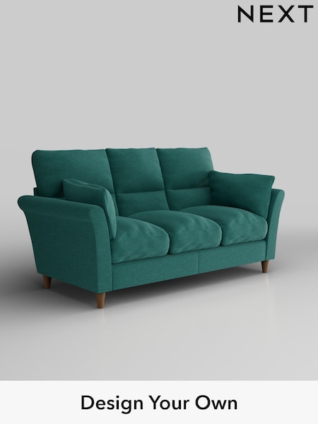 Fine Chenille Easy Clean/Dark Juniper Green Hartley Highback Relaxed Sit (F44689) | £1,325