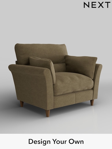 Fine Chenille Easy Clean/Dark Moss Green Hartley Highback Relaxed Sit (F44691) | £975