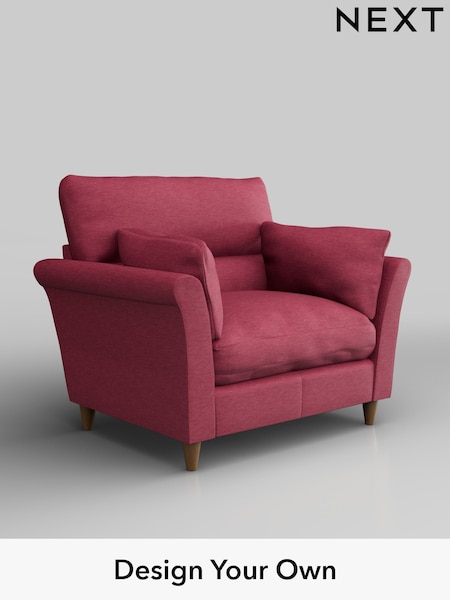 Fine Chenille Easy Clean/Mid Raspberry Pink Hartley Highback Relaxed Sit (F44693) | £975