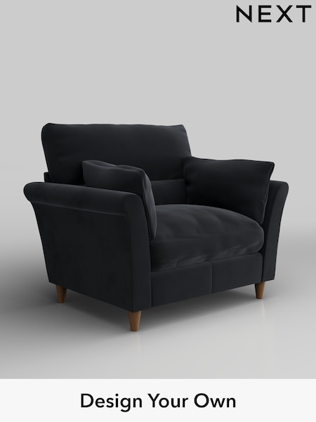 Plush Velvet Easy Clean/Charcoal Grey Hartley Highback Relaxed Sit (F44797) | £975
