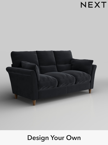 Plush Velvet Easy Clean/Charcoal Grey Hartley Highback Relaxed Sit (F44797) | £1,325