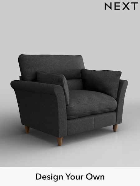 Tweedy Blend Easy Clean/Charcoal Grey Hartley Highback Relaxed Sit (F44803) | £875