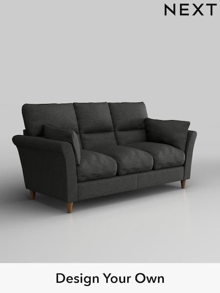 Tweedy Blend Easy Clean/Charcoal Grey Hartley Highback Relaxed Sit (F44803) | £1,225
