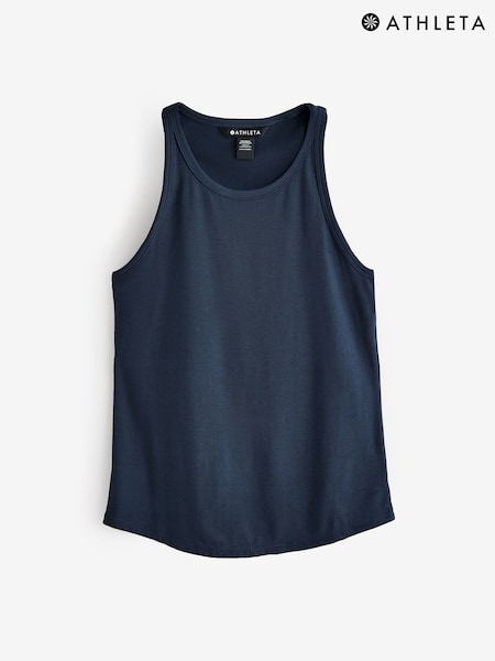 Athleta Navy Blue Renew Seamless Racerback Tank Top (F44897) | £35