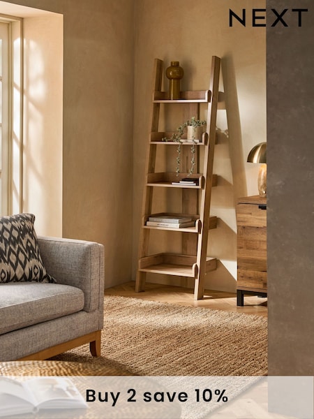 Dark Bronx Oak Effect Narrow Ladder Shelf (F44919) | £225