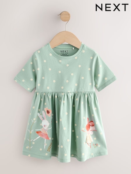 Bunny Blue Short Sleeve Jersey Summer Dress (3mths-7yrs) (F44939) | £9 - £11
