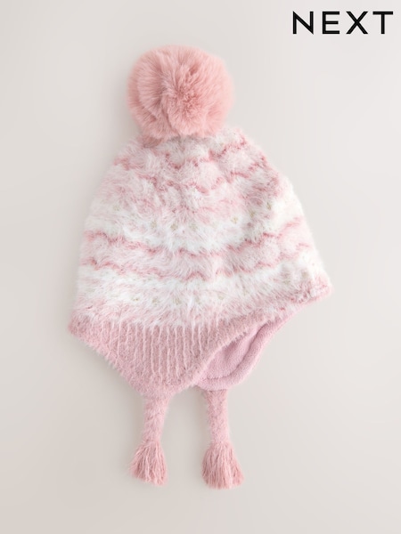 Pink Fairisle Pattern Trapper Hat (3mths-13yrs) (F44963) | £9 - £10