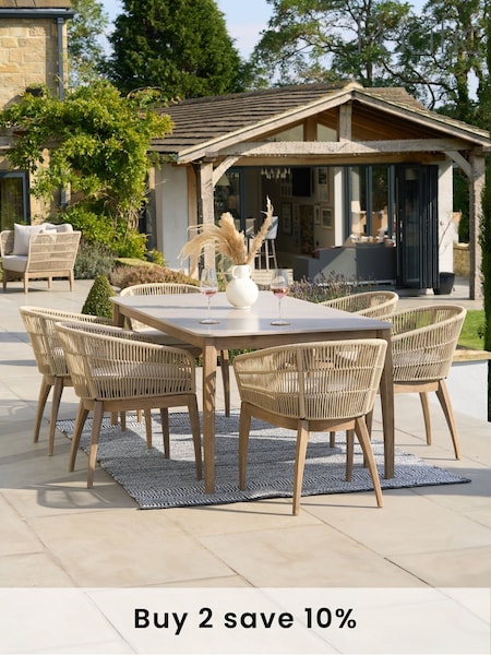 Pacific Antique Teak Moeven Garden 6 Seater Dining Set (F44993) | £1,761