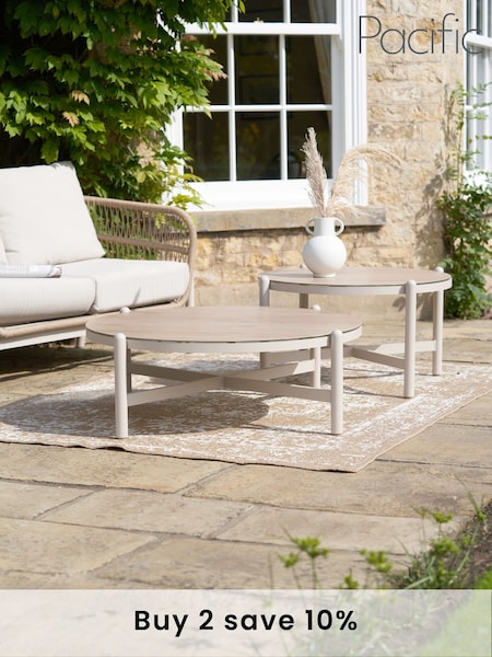 Pacific Set of 2 Latte Martic Garden Tables (F44995) | £420