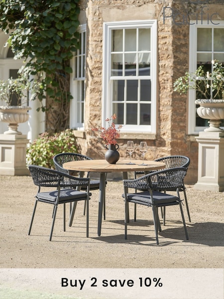 Pacific Black Bazel Garden 4 Seater Dining Set (F45015) | £1,109