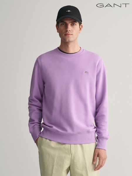 GANT Black Regular-Fit Crew Neck Shield Logo Sweatshirt (F45025) | £95