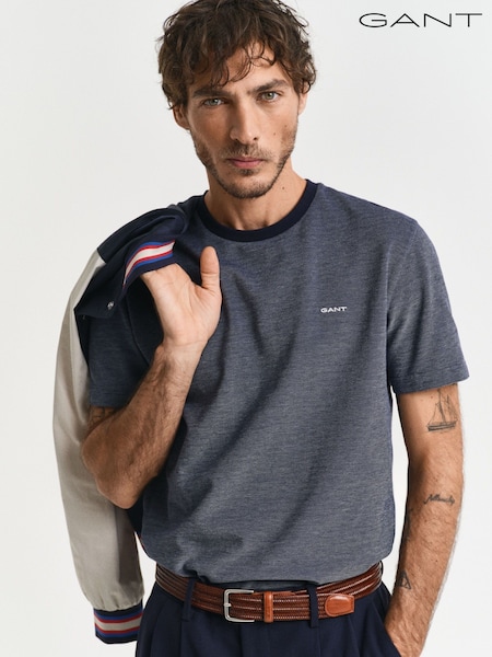 GANT Blue Ringer Pique T-Shirt (F45034) | £50
