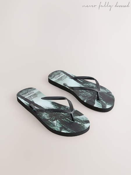 Never Fully Dressed Black Flip Flops (F45049) | £19