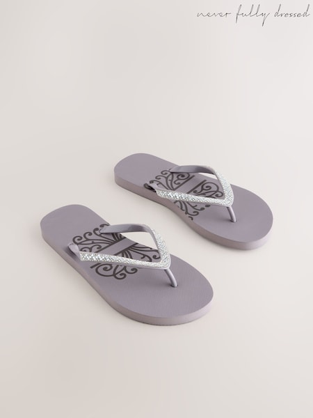 Never Fully Dressed Mauve Purple Flip Flops (F45050) | £19