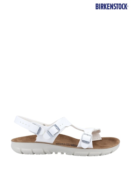 Birkenstock White Saragossa Birko-Flor Sandals (F45157) | £92