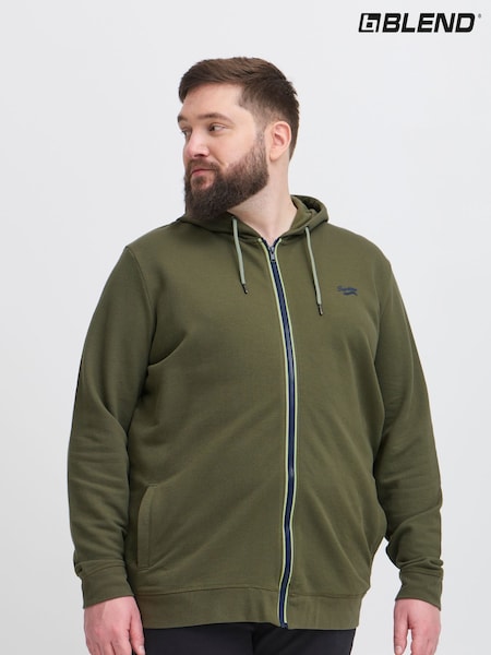 Blend Green Zip Through Hooded Sweatshirt (F45200) | £35