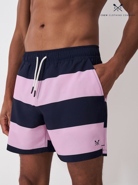 Crew Clothing Pink Heritage Stripe Swim Shorts (F45336) | £45
