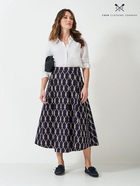 Crew Clothing Blue Gabby Cotton Skirt (F45338) | £59