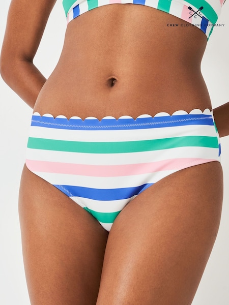 Crew Clothing Company Blue Scalloped Bikini Bottoms (F45343) | £32