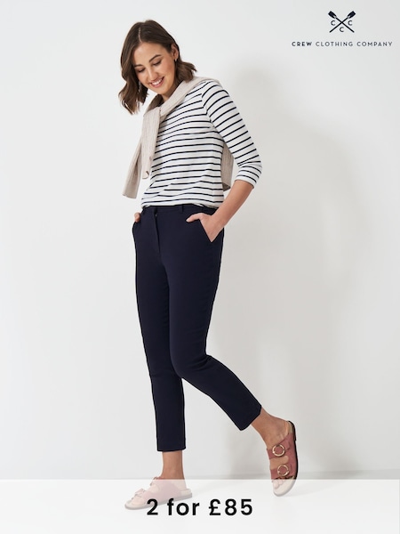 Crew Clothing Company Blue Capri Chinos Trousers (F45352) | £55